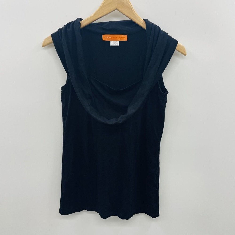 CYNTHIA Cynthia Steffe Womens Size XS Sleeveless Scoop Neck Blouse Black 650